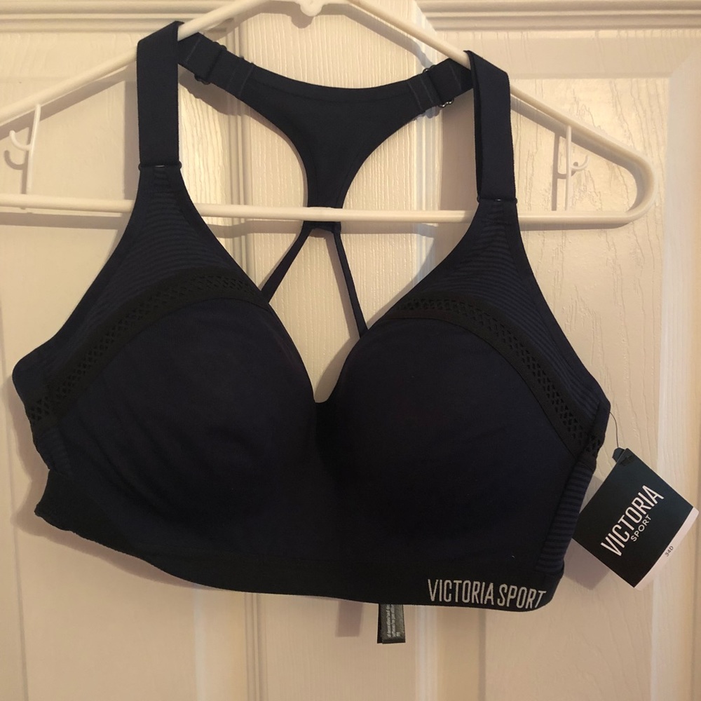 NAVY AND BLACK VICTORIA'S SECRET SPORTS BRA 34D
